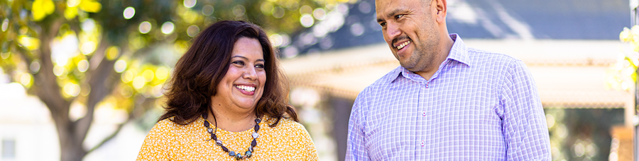 Couple holding hands