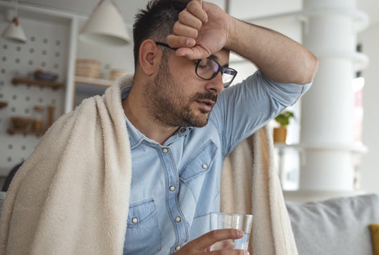 Man resting with hand on head