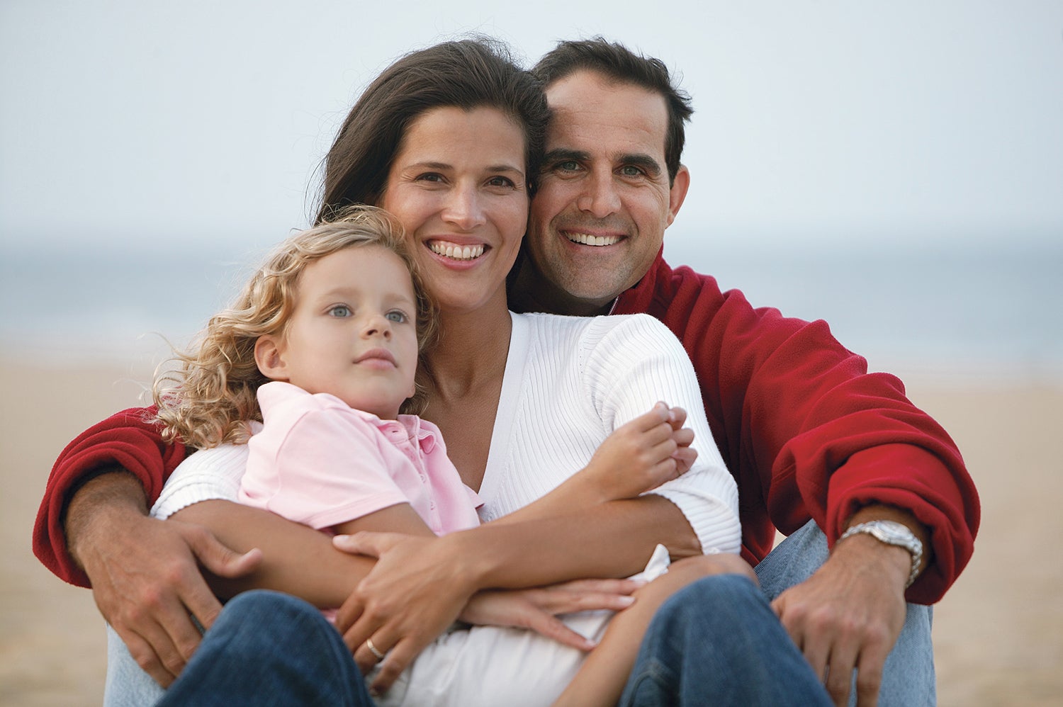 Family on beach