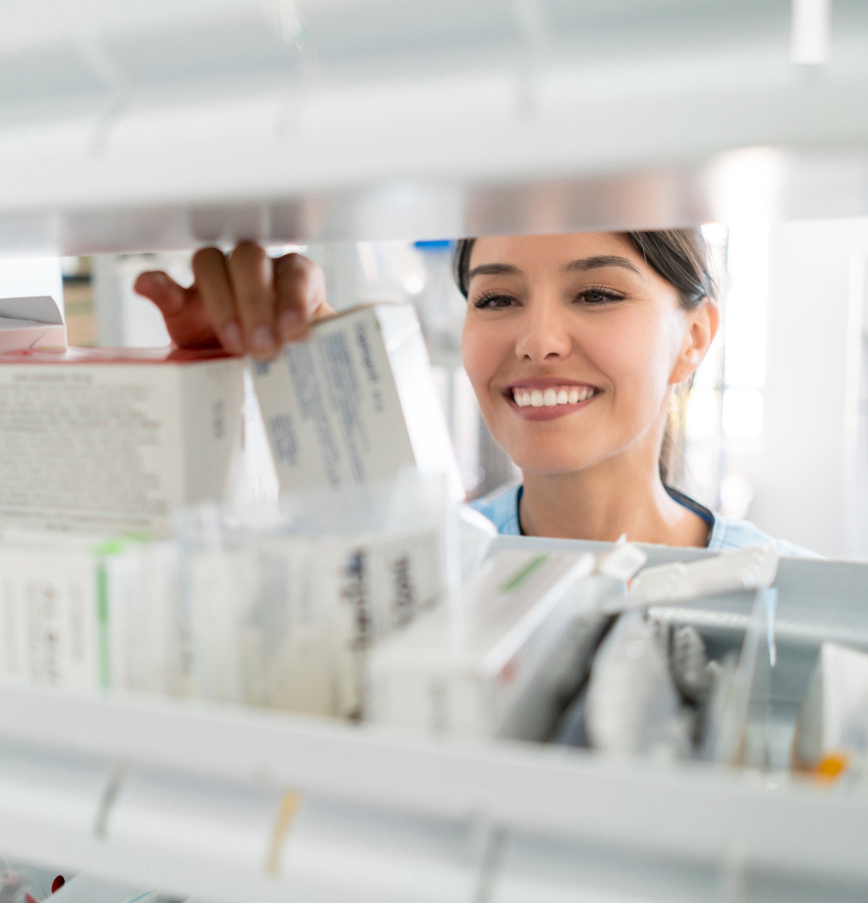 Pharmacist working with medicines.