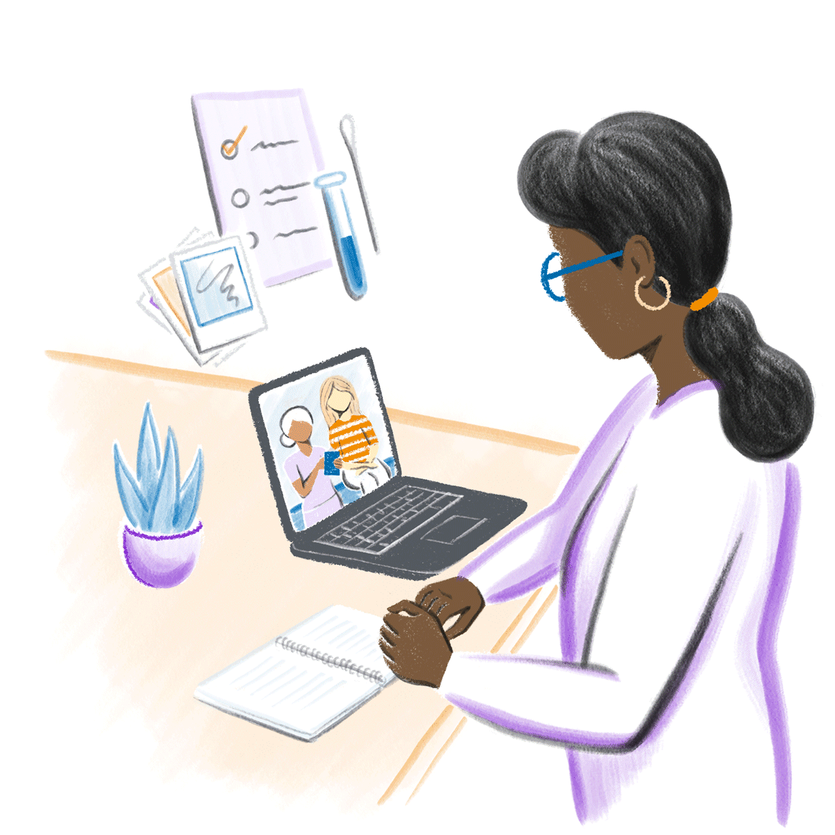 Provider using laptop