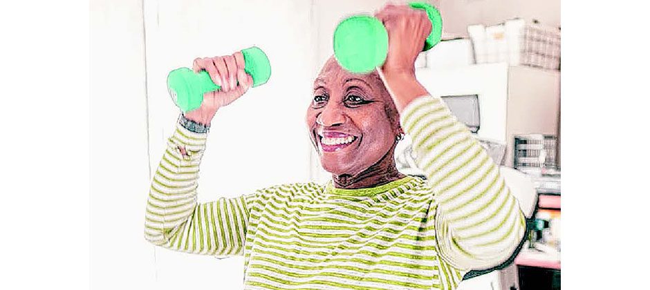 older woman weightlifting
