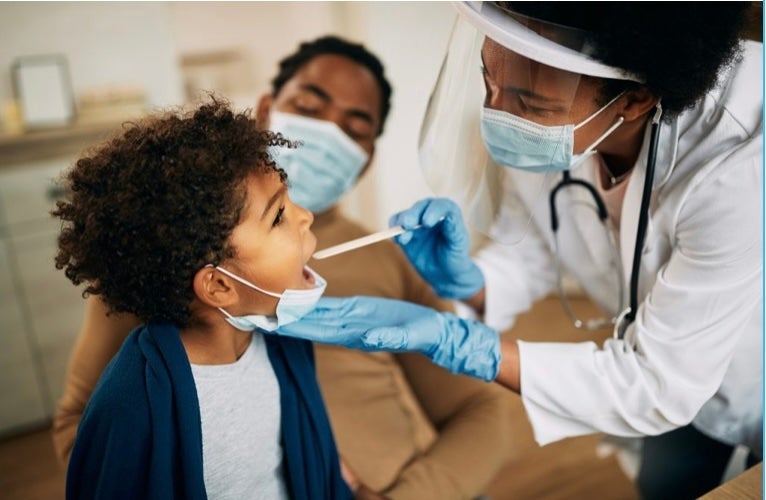 Doctor examining patient