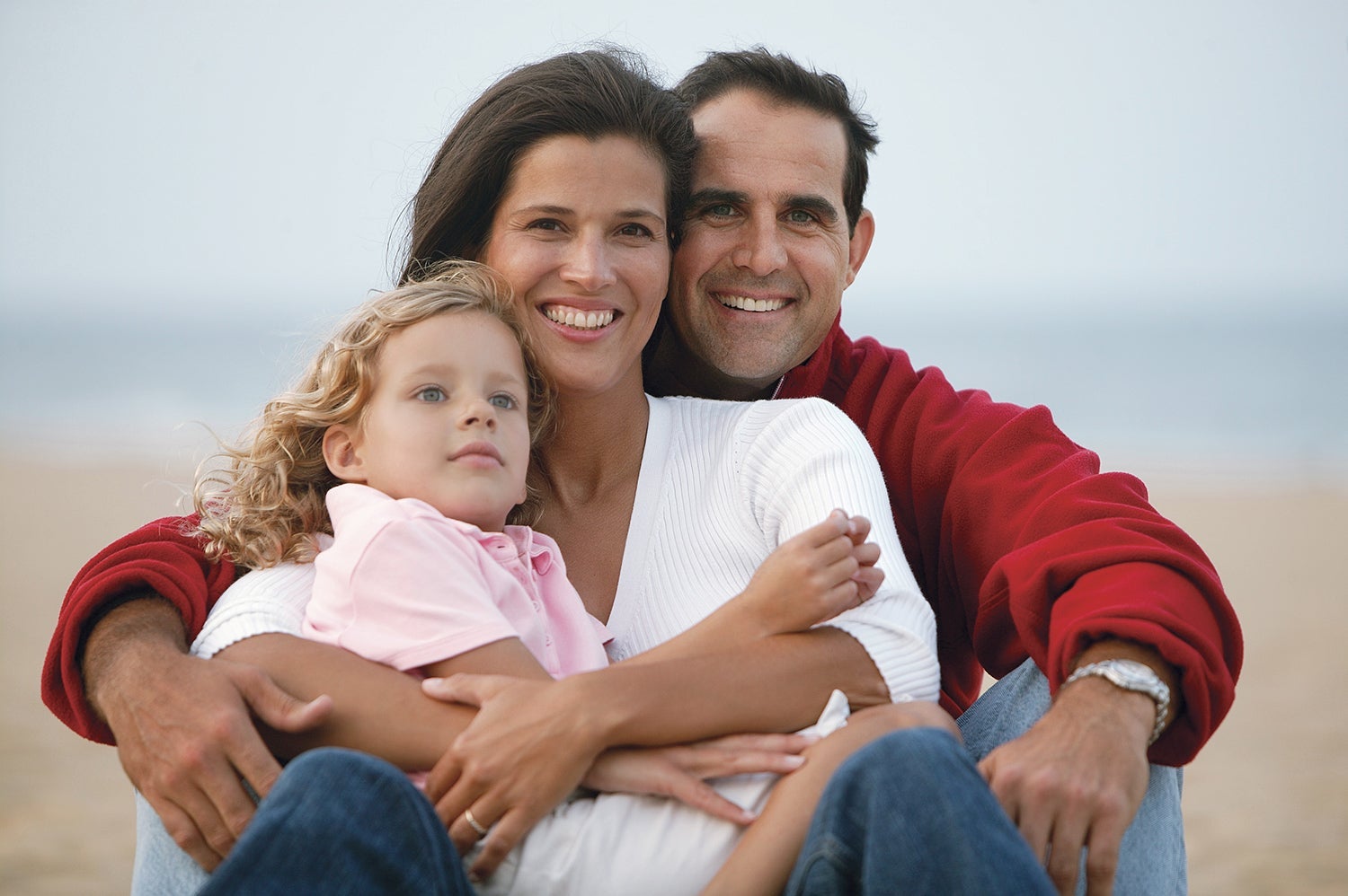 Family on beach