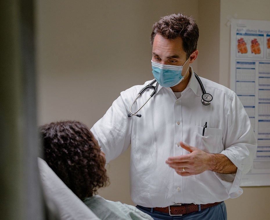 patient talking to doctor